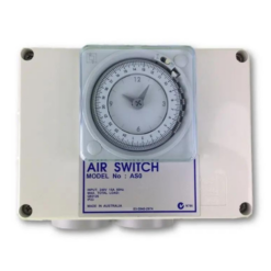 Double 15 amps Air Switch & Outlet w. Time Clock - AS02HT