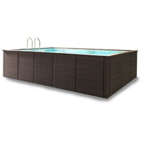 Laghetto Dolcevita Rattan – 3.4 x 5.4m – Above Ground Pool – Coffee